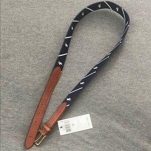 Navy and Brown Men's polo by Ralph Lauren belt (size 34)